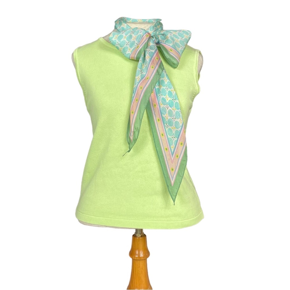 Lilly Pulitzer Vintage White Label Knit Tank Top in Green Size Small/Medium